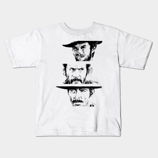 The Good, The Bad, And The Ugly // Vintage Style Design Kids T-Shirt by Indanafebry